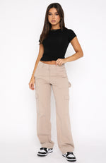 Know Your Worth Pants Beige