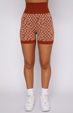 Mojave Seamless Bike Shorts Burnt Clay Mirage