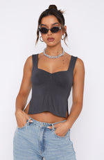 Taking Off Top Steel - White Fox Boutique Tops - Xxs - Shop with Afterpay