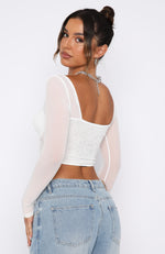 She's Magic Long Sleeve Lace Bustier White
