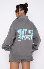 Sport Series Zip Front Sweater Charcoal