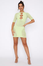 Naughty By Nature Mini Dress Lime