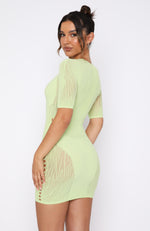 Naughty By Nature Mini Dress Lime