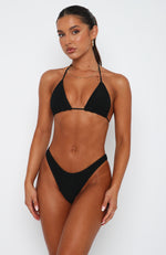Island Hideout Bottoms Ruched Black