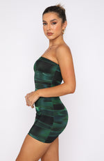 Spark The Passion Mini Dress Green Distortion