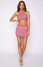Wasted Love Mini Skirt Hot Pink Lurex