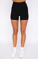 Keep Up High Waisted Shorts 4" Black