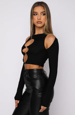 My Only Vice Long Sleeve Crop Black