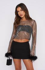 Day And Night Long Sleeve Crop Black