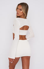 What About Me Long Sleeve Crop White