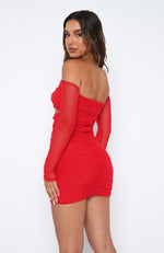 This Love Long Sleeve Mini Dress Red