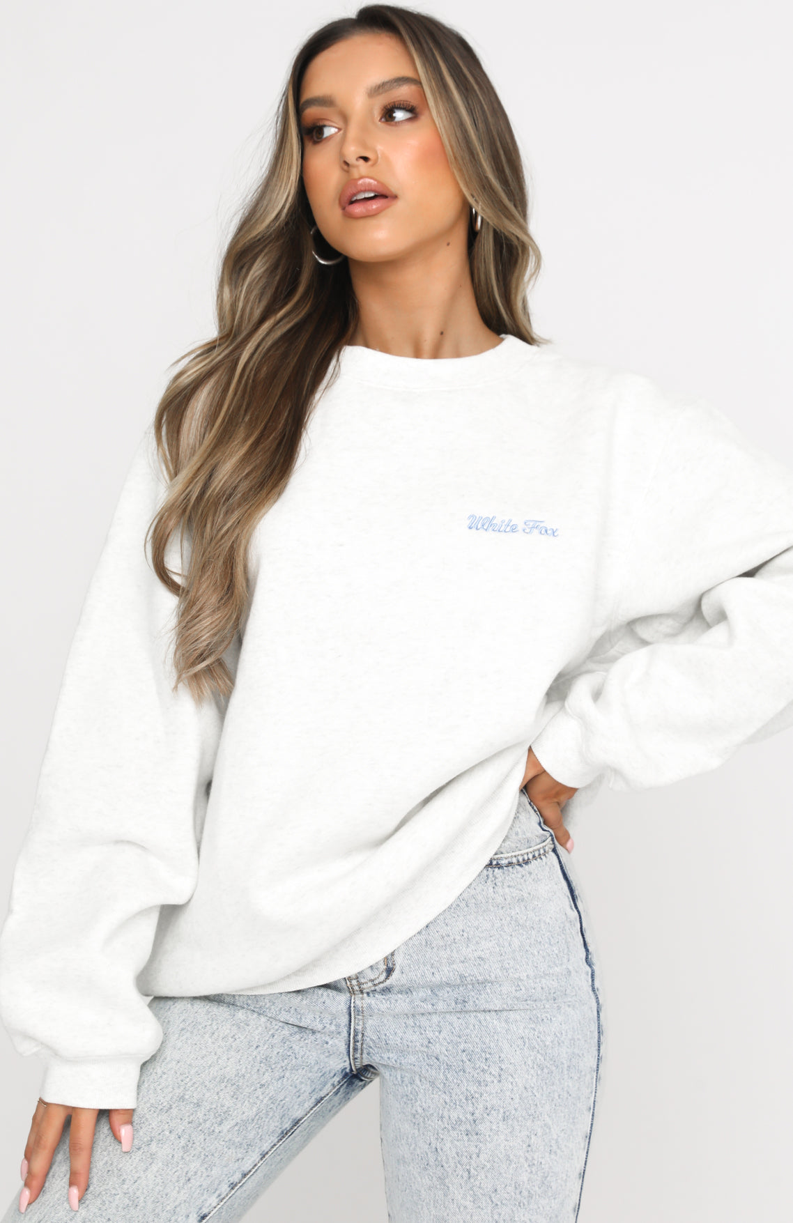 Steal Your Heart Oversized Sweater Grey Marle | White Fox Boutique US