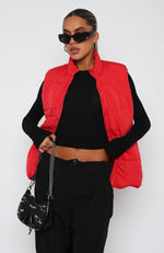 Outside The Lines Puffer Vest Red