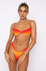 Signature Swim Underwired Bikini Top in Sunset Orange