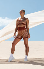 Mojave Seamless Bike Shorts Burnt Clay Mirage