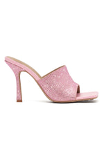Constance Diamante Mules Pink