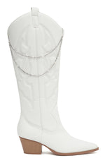 Kylie Cowboy Boots White