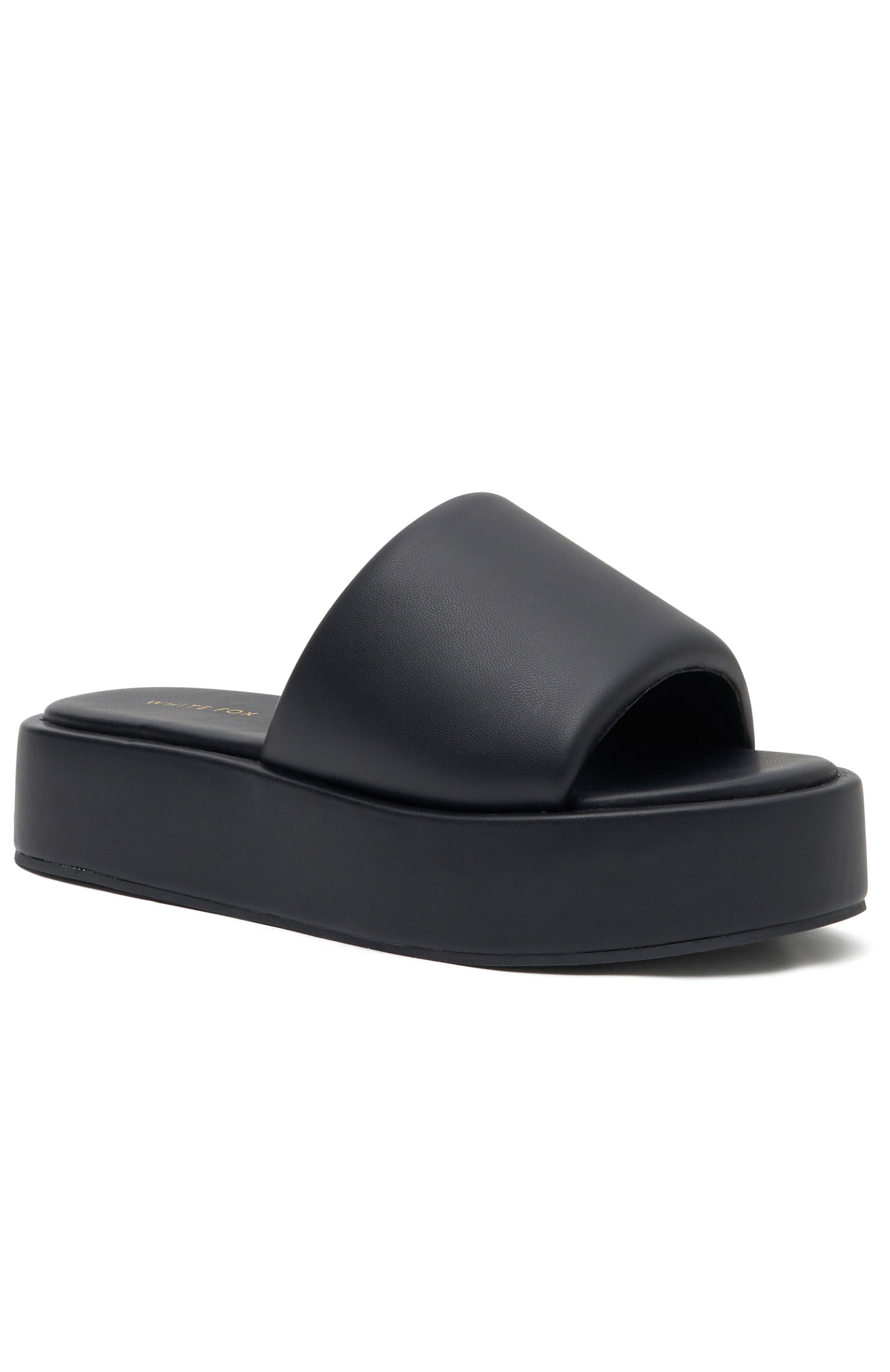 Matea Platform Slides Black | White Fox Boutique US