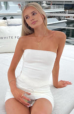 Fair And Square Knitted Bustier Off White