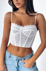 Chase Our Love Bustier White Lace