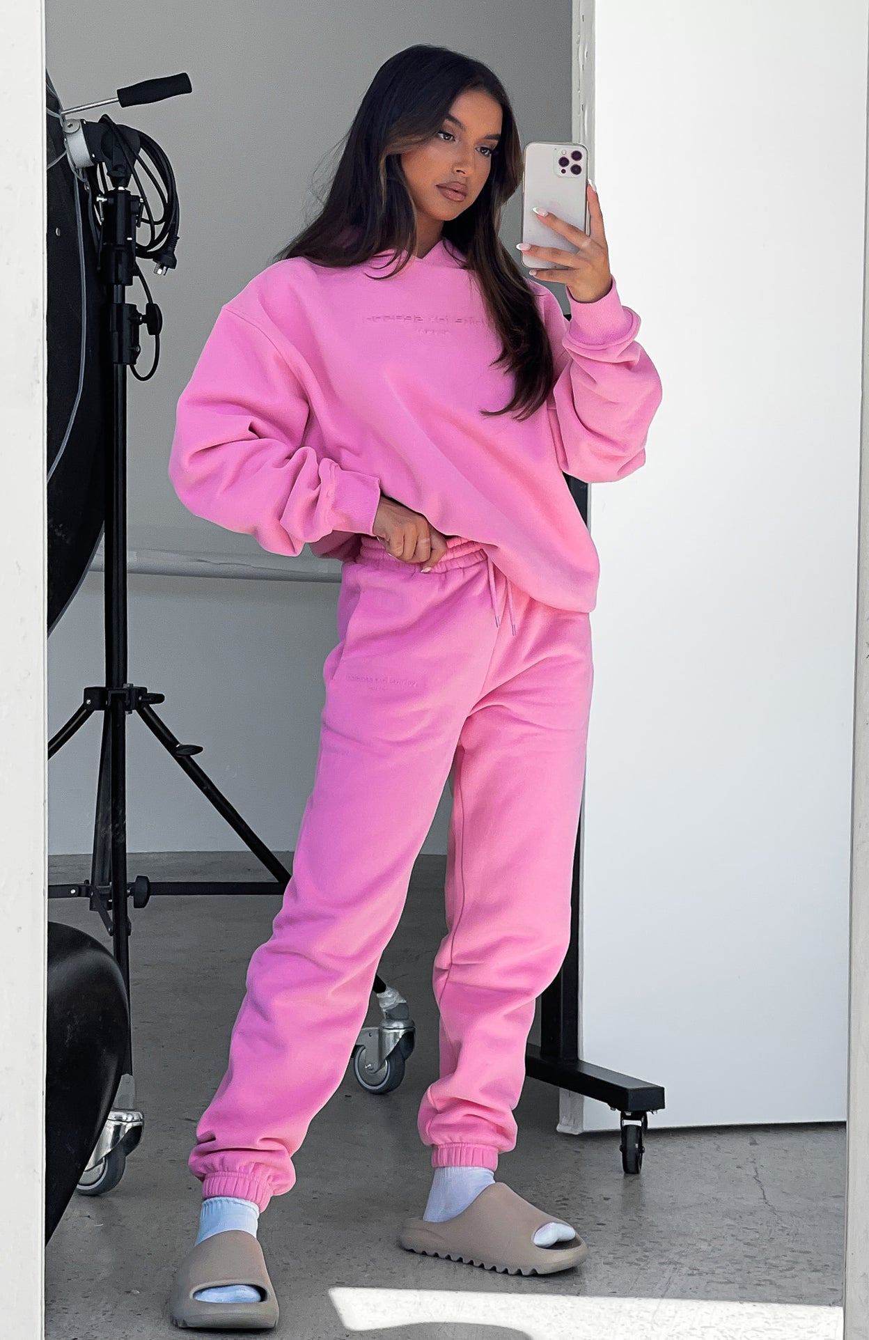 Pink sweatpants set outlet