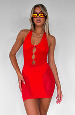 Hold Me Tight Mini Dress Red