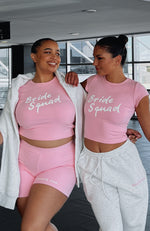 Bride Squad Ribbed Baby Tee Baby Pink
