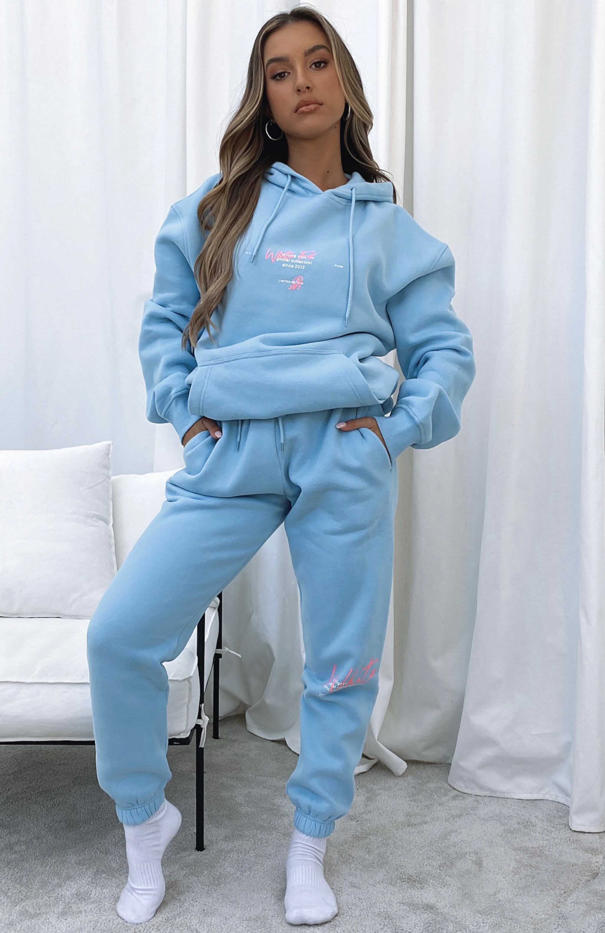 New Story Sweatpants Baby Blue | White Fox Boutique US