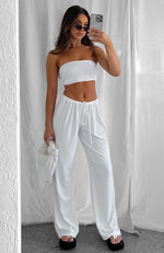 Keeping Score Pants White