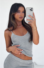 Love Galore Sequin Knit Top Grey