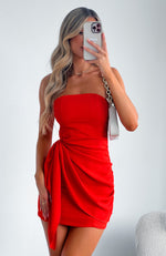 My Obsession Strapless Mini Dress Red
