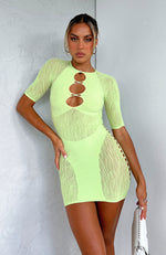 Naughty By Nature Mini Dress Lime