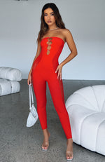 No Love Jumpsuit Red