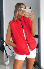 Outside The Lines Puffer Vest Red