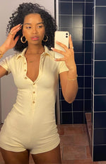 Golden Light Terry Playsuit Cream