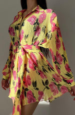 You Drive Me Crazy Long Sleeve Mini Dress Lemon Rose
