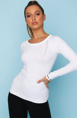 She's Seamless Long Sleeve Top White